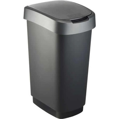 PEKDA 215421 Odpadkový kôš Twist 50 l čierno - tmavosivý