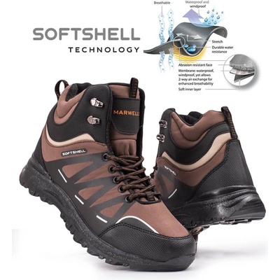 Marwells Softshell Мъжки туристически боти - Тъмнокафяви 20210835601 (362786_Тъмно кафяв)