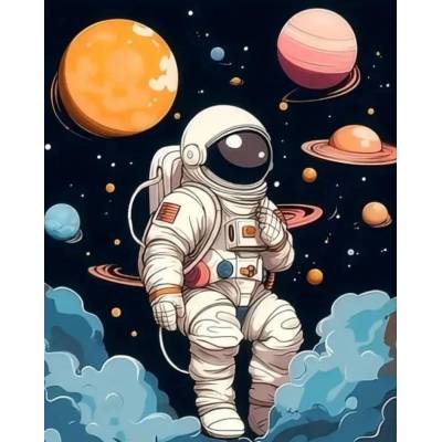 Norimpex - Puzzle Diamant painting: Astronaut 30x40cm - 1 - 39 piese
