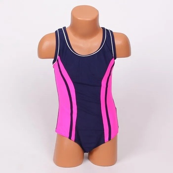 Image 1 of Цял детски бански в тъмносиньо и цикламено