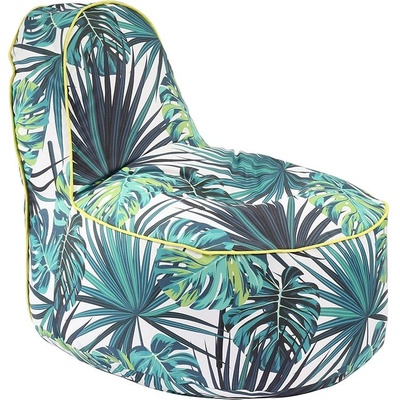 PUFRELAX Пуф, стол, 200л. , OK Junior, Tropical Leaves, Водоустойчив, Перящ се калъф, Пълнеж от Полистиролни перли, принт, 8483 (PUF-G-OKJ-TEXP-TRO)