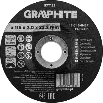 Graphite Řezný kotouč 115 x 2 mm 42 C46-R-BF