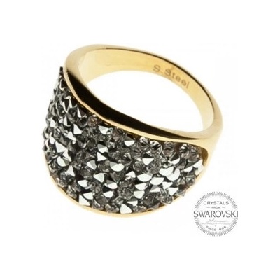 Aktual Zlacený ocelový prsten s krystaly Crystals from Swarovski Crystal LV1002 CAL