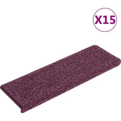 vidaXL Изтривалки за стълби 15 бр. 65x21x4 см, тъмнолилави, правоъгълни, кант (326205)
