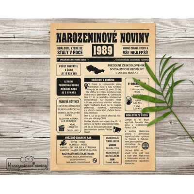 Narozeninové noviny 1989 - jednostranné