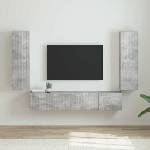 vidaXL TV стенен шкаф 2 бр. Бетонно сиво Инженерна дървесина (892316)