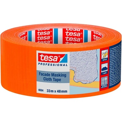 Tesa 4694 Fasádna maskovacia páska s textíliou 33 m x 48 mm oranžová