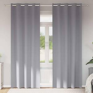 Pure Line Home Плътни завеси в цвят сив с метални халки, 2 бр. , 140 x 225 см - zalegloto - 51,05 лв