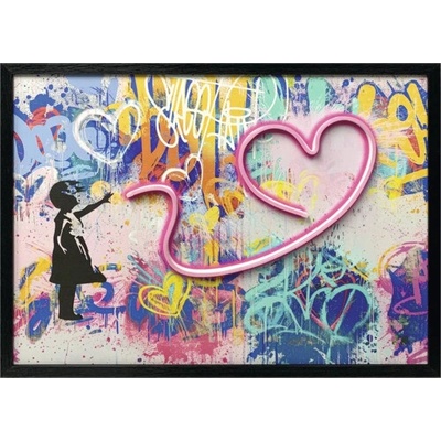 LED neonový obraz Girl Heart 50x70 cm