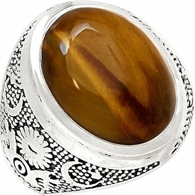 Nefertitis 1019 Pánský stříbrný prsten s tygřím okem NF56848