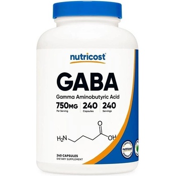 Nutricost GABA, 750 mg, 240 капсули, Nutricost (67278 (413101) NC)