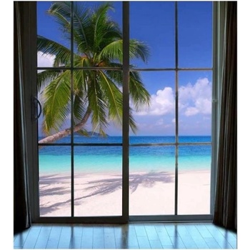 DIMEX ART s. r. o Флизелинов фототапет плаж през прозореца 225 x 250 см