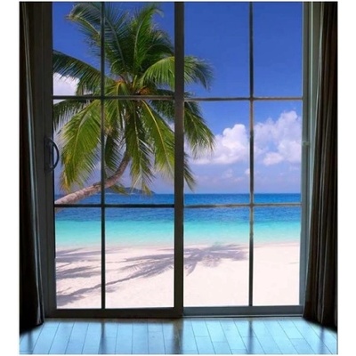 DIMEX ART Флизелинов фототапет плаж през прозореца 225 x 250 см