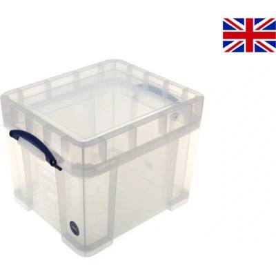 REALLY USEFUL plastový box 84 l s vekom 71 × 44 × 38 cm transparentný