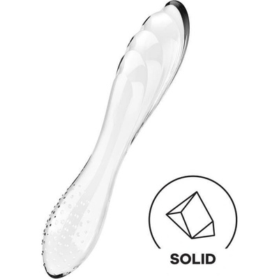 Satisfyer Dazzling Crystal 1 - двустранно стъклено дилдо (прозрачно)