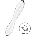 Satisfyer Dazzling Crystal 1 - двустранно стъклено дилдо - прозрачно