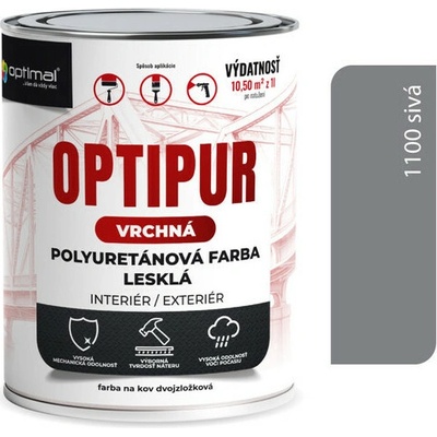 Optipur U2081 Vrchná polyuretanová farba lesklá 0,7 l sivá