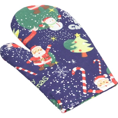 Bellatex Kuchyňská chňapka vánoční motiv modrý chňapka 28x18 cm