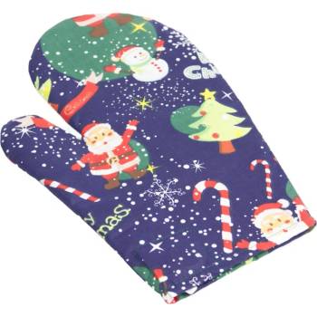 Bellatex Kuchyňská chňapka vánoční motiv modrý chňapka 28x18 cm