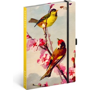 Notique Бележник Птички - сакура на Катерина Winterová, линиран, 13 x 21 см NOTIQUE | Mnogotsveten | Home | UNI