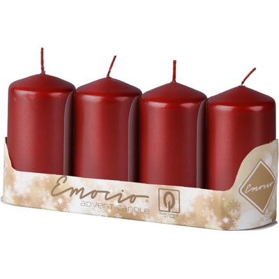 Emocio adventní válec 4ks 50x90 bordó