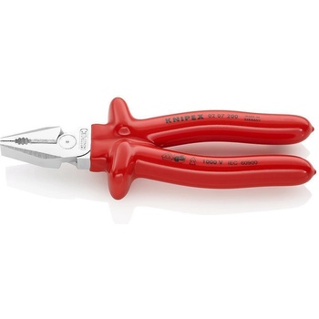 KNIPEX Комбинирани клещи усилени, хромирани, VDE 1000V гумирана червена ръкохватка 200мм, Knipex (K0207200)