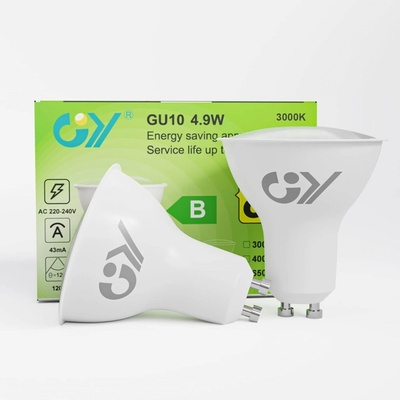 GY GU10 LED žárovka 4.9W 3000K teplá bílá 2ks