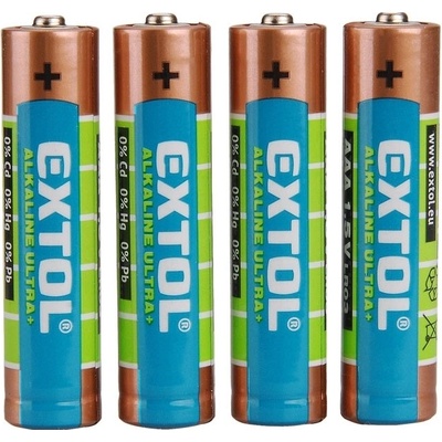 Baterie ULTRA+ 4ks AAA 1.5V EXTOL ENERGY 42010 – Zboží Živě