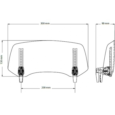 Přídavné plexi nastavitelné PUIG 2.0 20764W Clip-on průhledný