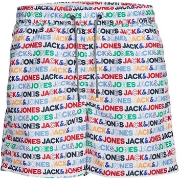 JACK & JONES Бански гащета Jack & jones Fiji Branded swimming shorts - Multicolor (White)