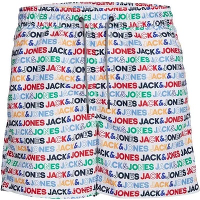 JACK & JONES Бански гащета Jack & jones Fiji Branded swimming shorts - Multicolor (White)