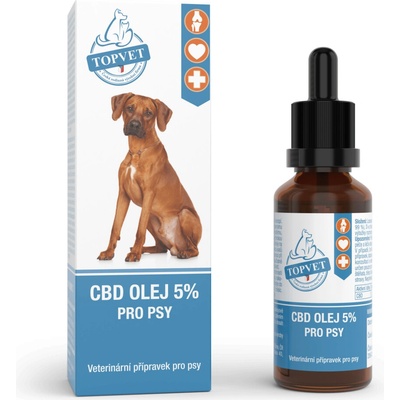 Topvet CBD olej 5% pro psy 10 ml