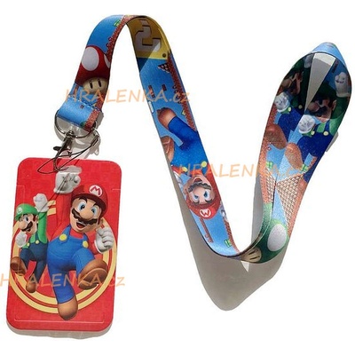 Šňůrka na krk 22349 s cedulkou Super Mario a Luigi