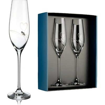 Swarovski Element poháre na šampanské Amore s kamienkami 2 x 210 ml