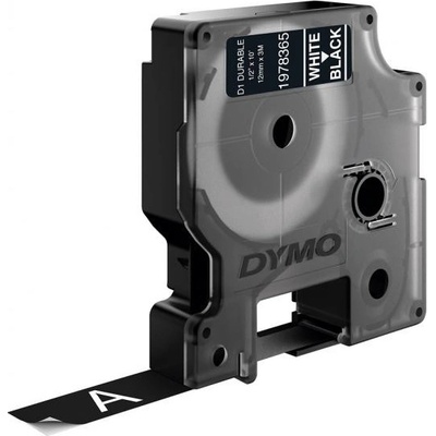 Dymo originální páska do tiskárny štítků, Dymo, 1978365, bilý tisk/černý podklad, 3m, 12mm 1978365