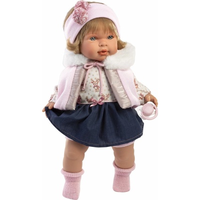 Llorens 42170 CARLA realistická panenka se zvuky a měkkým látkovým tělem 42 cm