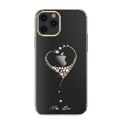 Kingxbar Wish Series silikonové pouzdro s original Swarovski crystals na iPhone 12 Pro MAX 6,7" gold