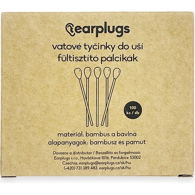 Earplugs bambusové tyčinky 100ks