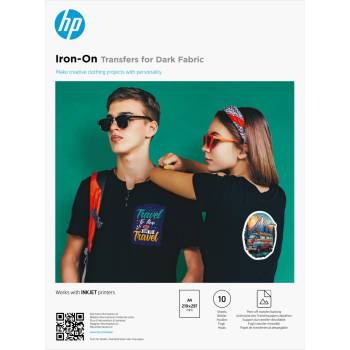 HP a/4 стикери за отпечатване за тъмни материали - 10 листа 8l1u7a