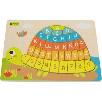 ANDREU Toys Пъзел с букви и цифри Andreu Toys - Костенурка (16243)