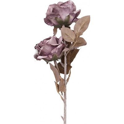 Fialová umělá květina růže s vintage nádechem - 83 cm - Clayre & Eef