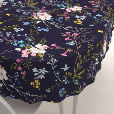 Biante bavlna oválny obrus Sandra SA-557 Modro-ružové kvety na tmavo modrom 50x100 cm