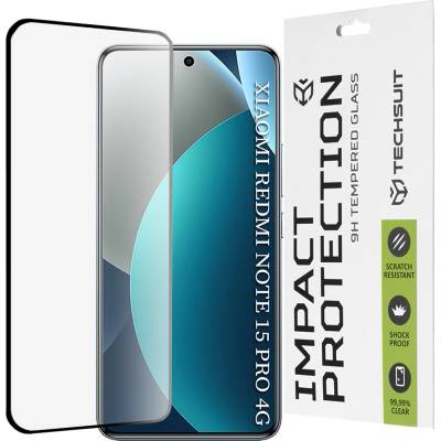 Techsuit Протектор за Xiaomi Redmi Note 15 Pro 4G - 111D Full Cover / Full Glue Glass / 3D Curved Screen - Techsuit - Черен