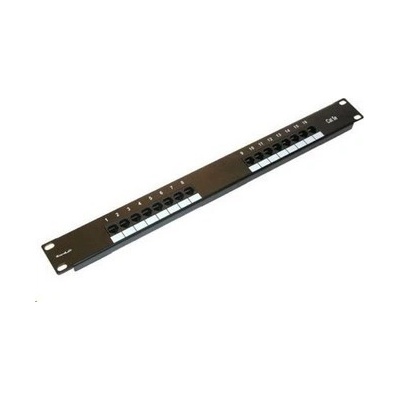 19 Patch panel XtendLan 16port, UTP, Cat5E, 30µm, duální svorkovnice, černý