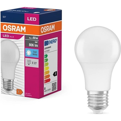 Osram LED Žiarovka VALUE A60 E27/8W/230V 4000K P225731