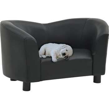 vidaXL Dog sofa 67x41x39 cm black pleather 170946