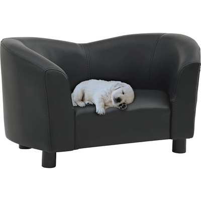 vidaXL Dog sofa 67x41x39 cm black pleather 170946