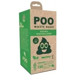 M-Pets POO BIO Dog Waste Bags Mint Scented 100% биоразградими пликчета, 8 ролки х 15 торбички, бели с аромат на мента
