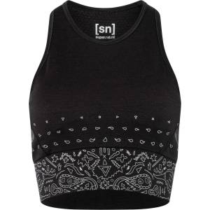 super. natural Дамски спортен сутиен super. natural Women's Bandana LF Top Sports bra - Jet Black / Fresh White - размер XL (114-3967-0115)
