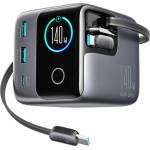 JOYROOM Захранване за ел. мрежа с USB-A и USB-C изходи и два вградени USB-C кабела - Joyroom Podix GaN Wall Charger Аnd Dual Retractable Cables 140W (JR-TRD01)